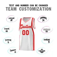 White Light Red-Light Pink Ribbon Pattern Basketball Kits 4