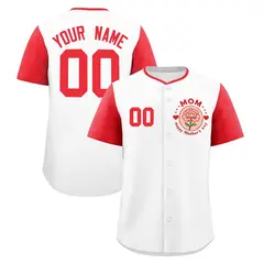 White Light Red Mother's Day Baseball Jersey