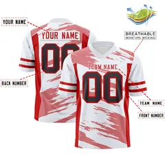 White Light Red Scratch Pattern Authentic Football Jersey 2