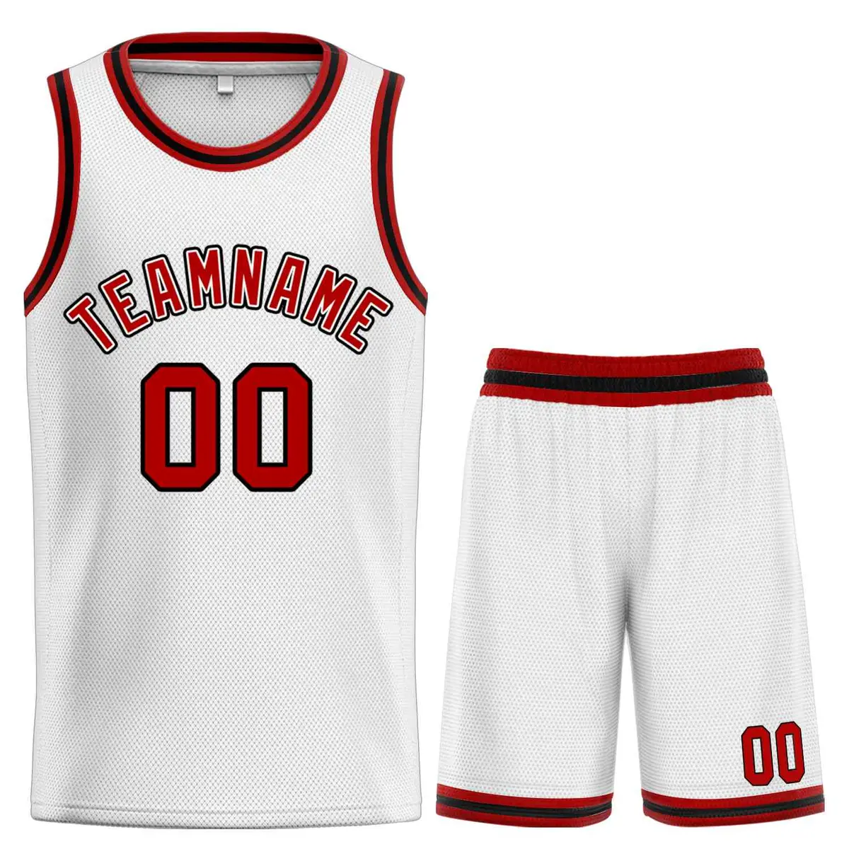 White Maroon-Black Classic Curved Sets Basketball Jersey