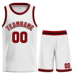 White Maroon-Black Classic Curved Sets Basketball Jersey
