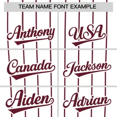 White Maroon Stripe Fashion Baseball Jersey 3