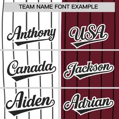 White Maroon Two Tone Striped Fashion Baseball Jersey 3
