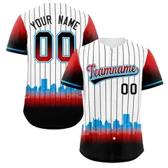 White Miami City Silhouette Baseball Jersey 1