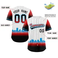 White Miami City Silhouette Baseball Jersey 2