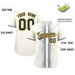 White Midnight Blue Phonetic Rhythm Baseball Jersey 2