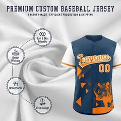 White Midnight Blue Raptor Series Raglan Baseball Jersey 3