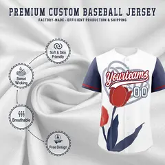 White Midnight Blue Red Mother's Day Graffiti Baseball Jersey 3