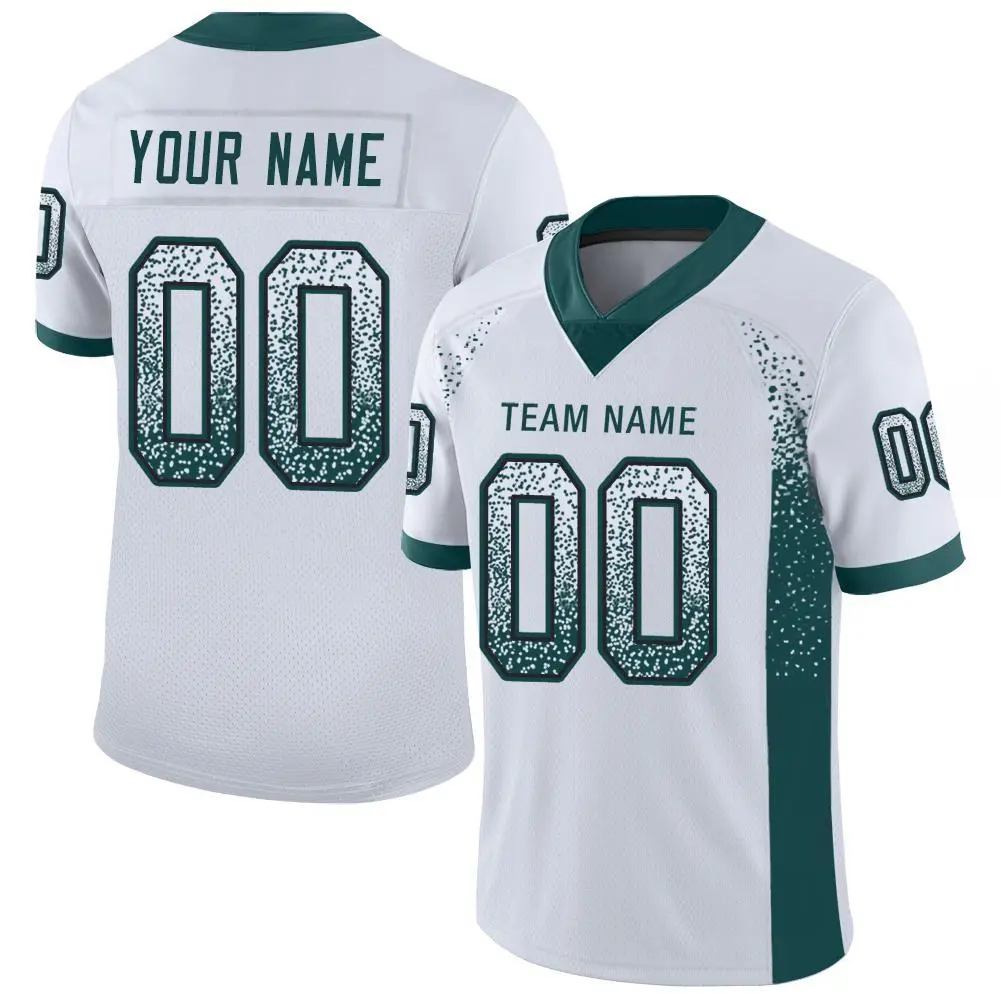 White Midnight Green-Black Drift Mesh Football Jersey