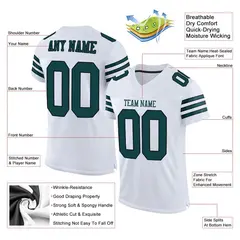 White Midnight Green-Black Mesh Football Jersey 2