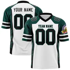 White Midnight Green-Black Raglan Side Pattern Football Jersey 1