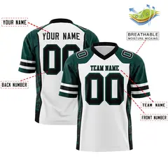 White Midnight Green-Black Raglan Side Pattern Football Jersey 2