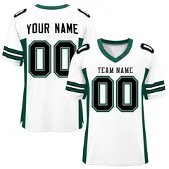 White Midnight Green Insert Color Mesh Football Jersey 1
