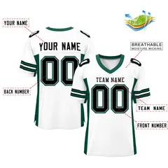 White Midnight Green Insert Color Mesh Football Jersey 2