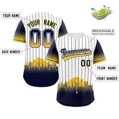 White Milwaukee City Silhouette Authentic Baseball Jersey 2