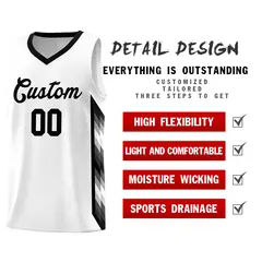 White Mosaic Gradient Fashion Basketball Jersey Uniform 2