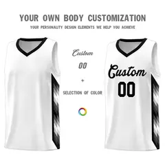 White Mosaic Gradient Fashion Basketball Jersey Uniform 3