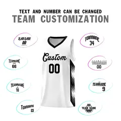 White Mosaic Gradient Fashion Basketball Jersey Uniform 4