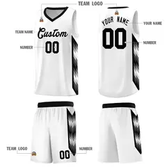 White Mosaic Gradient Fashion Basketball Jersey Uniform 5