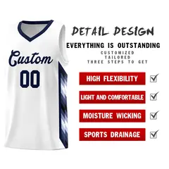 White Mosaic Gradient Fashion Basketball Jersey Uniform 2