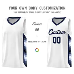 White Mosaic Gradient Fashion Basketball Jersey Uniform 3
