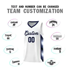 White Mosaic Gradient Fashion Basketball Jersey Uniform 4