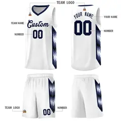 White Mosaic Gradient Fashion Basketball Jersey Uniform 5
