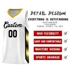 White Mosaic Gradient Fashion Basketball Jersey Uniform 2