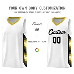 White Mosaic Gradient Fashion Basketball Jersey Uniform 3