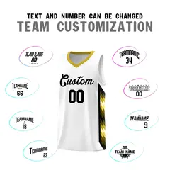 White Mosaic Gradient Fashion Basketball Jersey Uniform 4