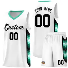 White Mosaic Gradient Fashion Basketball Jersey Uniform