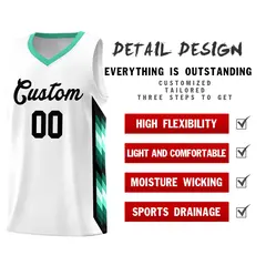 White Mosaic Gradient Fashion Basketball Jersey Uniform 2