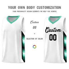 White Mosaic Gradient Fashion Basketball Jersey Uniform 3