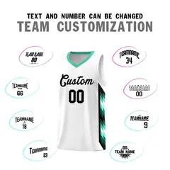 White Mosaic Gradient Fashion Basketball Jersey Uniform 4