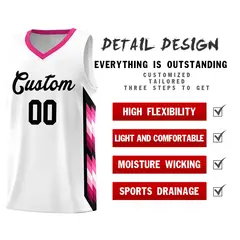 White Mosaic Gradient Fashion Basketball Jersey Uniform 2