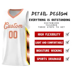 White Mosaic Gradient Fashion Basketball Jersey Uniform 2