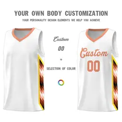 White Mosaic Gradient Fashion Basketball Jersey Uniform 3