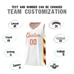White Mosaic Gradient Fashion Basketball Jersey Uniform 4