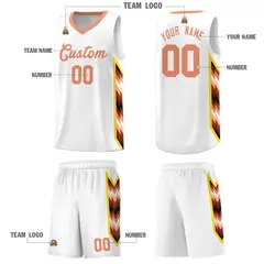White Mosaic Gradient Fashion Basketball Jersey Uniform 5