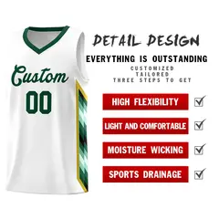White Mosaic Gradient Fashion Basketball Jersey Uniform 2