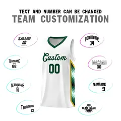 White Mosaic Gradient Fashion Basketball Jersey Uniform 4