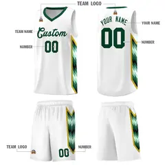 White Mosaic Gradient Fashion Basketball Jersey Uniform 5