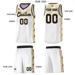 White Mosaic Stars Pattern Sports Uniform Basketball Jersey 5