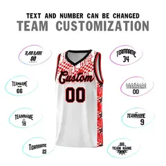 White Mosaic Stars Pattern Sports Uniform Basketball Jersey 4