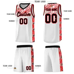 White Mosaic Stars Pattern Sports Uniform Basketball Jersey 5
