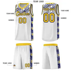 White Mosaic Stars Pattern Sports Uniform Basketball Jersey 5