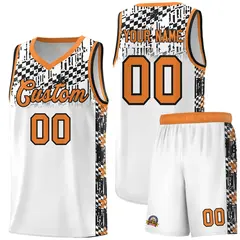 White Mosaic Stars Pattern Sports Uniform Basketball Jersey