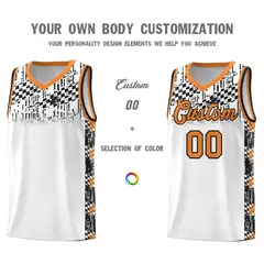 White Mosaic Stars Pattern Sports Uniform Basketball Jersey 3