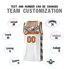 White Mosaic Stars Pattern Sports Uniform Basketball Jersey 4