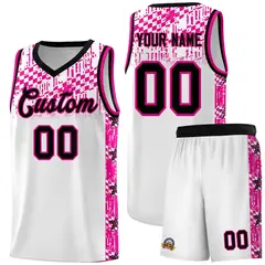 White Mosaic Stars Pattern Sports Uniform Basketball Jersey 1